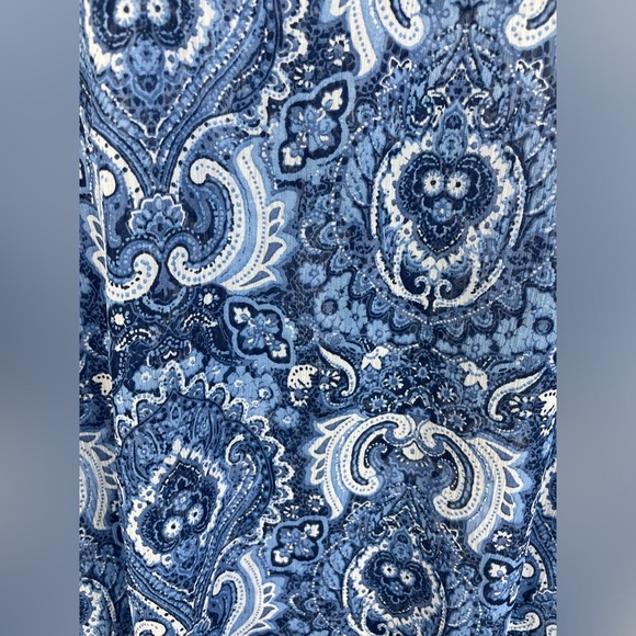 Cover 2 Cover Blue Sheer Paisley Patterned V-Neck Swim Coverup L Women’s EUC - Picture 7 of 10